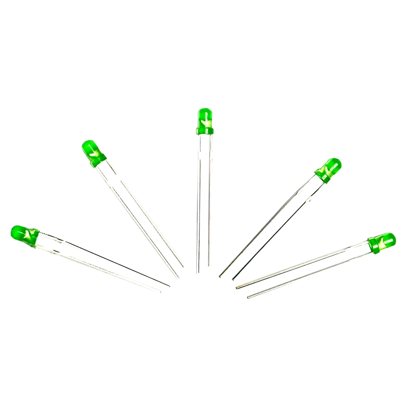 Everlight 3mm Green Diffused LED (Pack of 25)