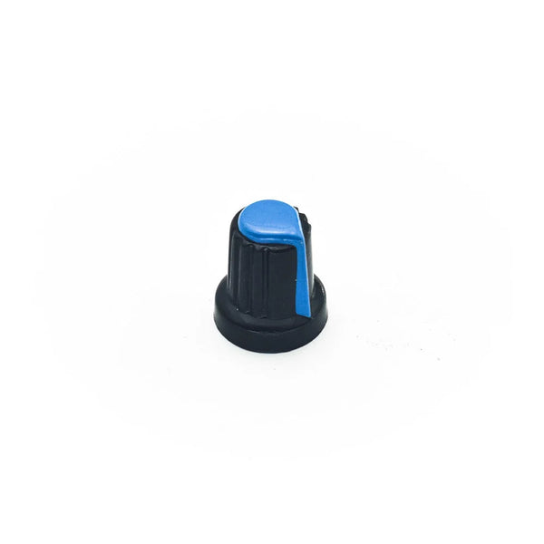 Black & Blue Plastic Knob for 4mm D-Shaft Potentiometer