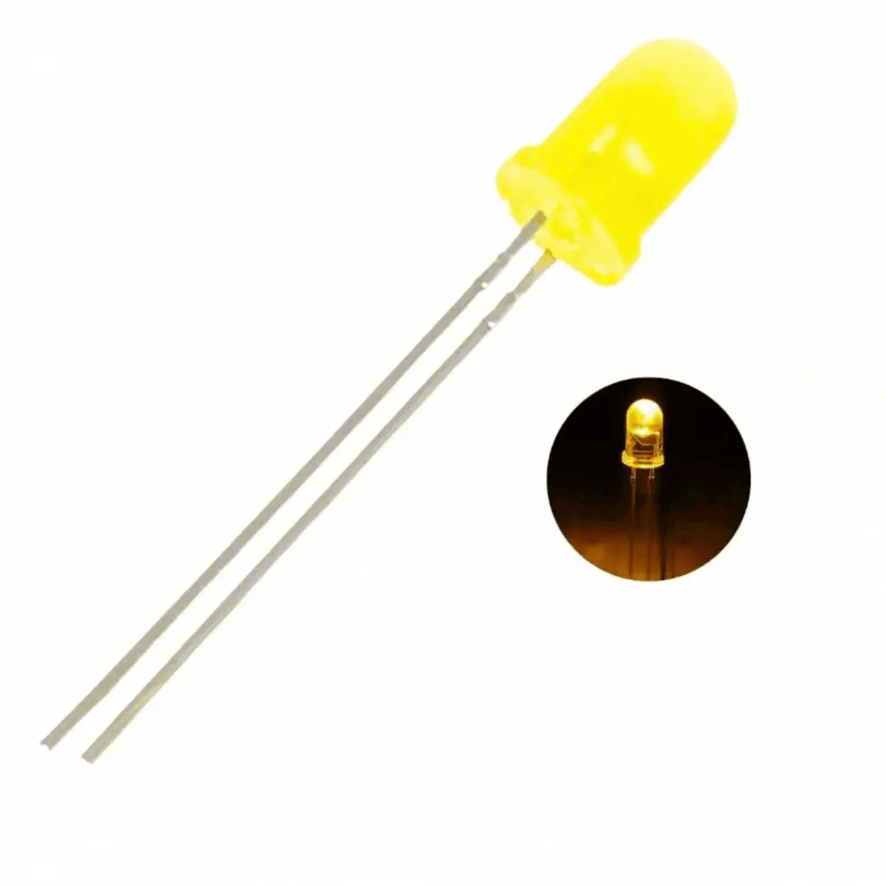 Setting Image Yellow Led Yellow LED 5mm Through Hole (Pack of 25) – ElectronifyIndia