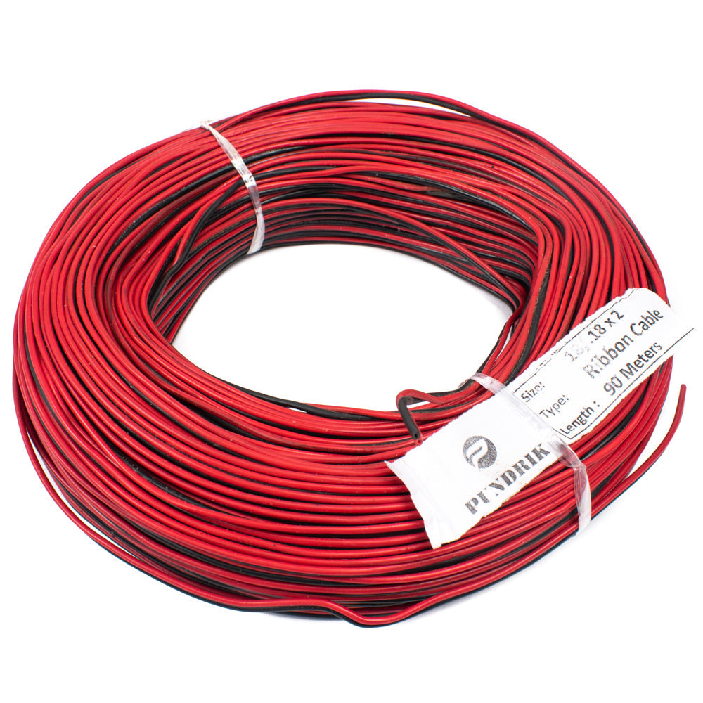Buy 20 AWG Multi Strand 2 Wire Ribbon Cable 90 Meter (Red & Black) 18/0 ...