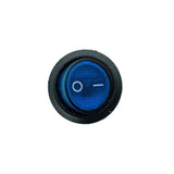 6A 250V AC SPST ON-OFF Round Rocker Switch with Blue Light