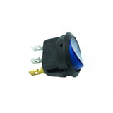 6A 250V AC SPST ON-OFF Round Rocker Switch with Blue Light