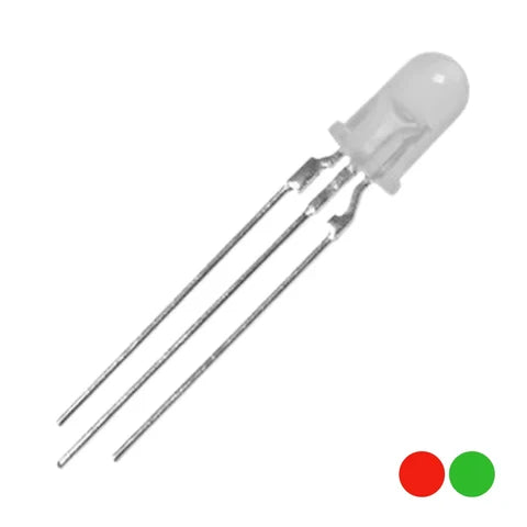 5mm Red Green Bi-Color LED Common Anode 3 Pin Through-Hole